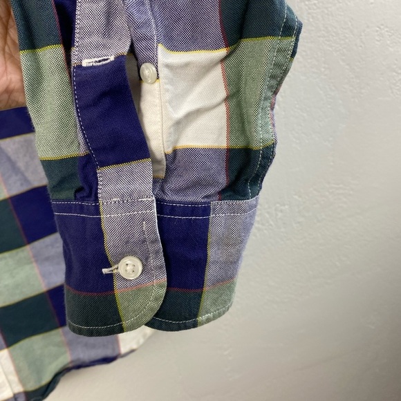 J. Crew Plaid Blue Green White Long Sleeve Button Down Shirt Casual Men’s Medium - Picture 10 of 14